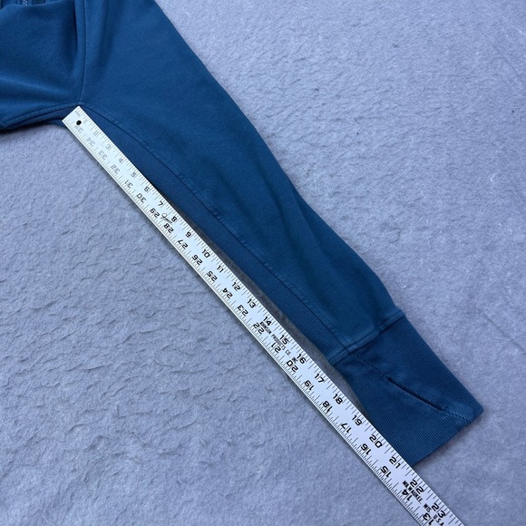 Athleta Triumph Hoodie Women's‎ Medium Blue Fitted Full Zip Funnel Thumbholes - Picture 9 of 11